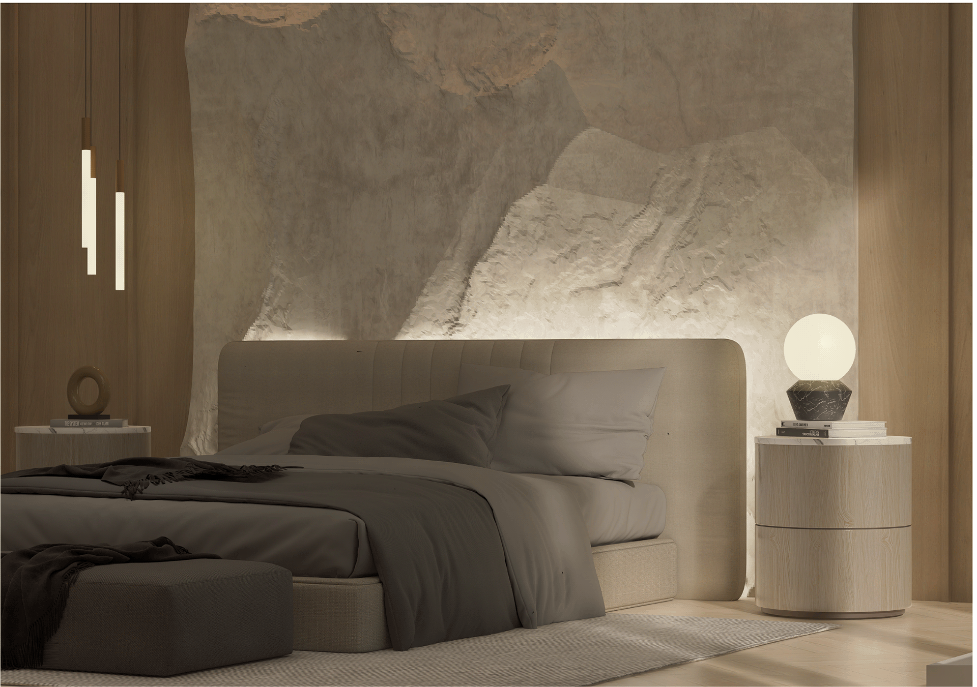 2卧室住宅单元室内设计3D可视化项目-12