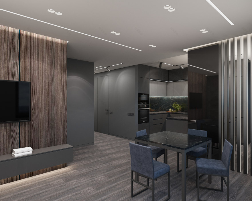 暗黑风格的大气公寓设计丨乌克兰敖德萨丨Iryna Dobrohorska-9