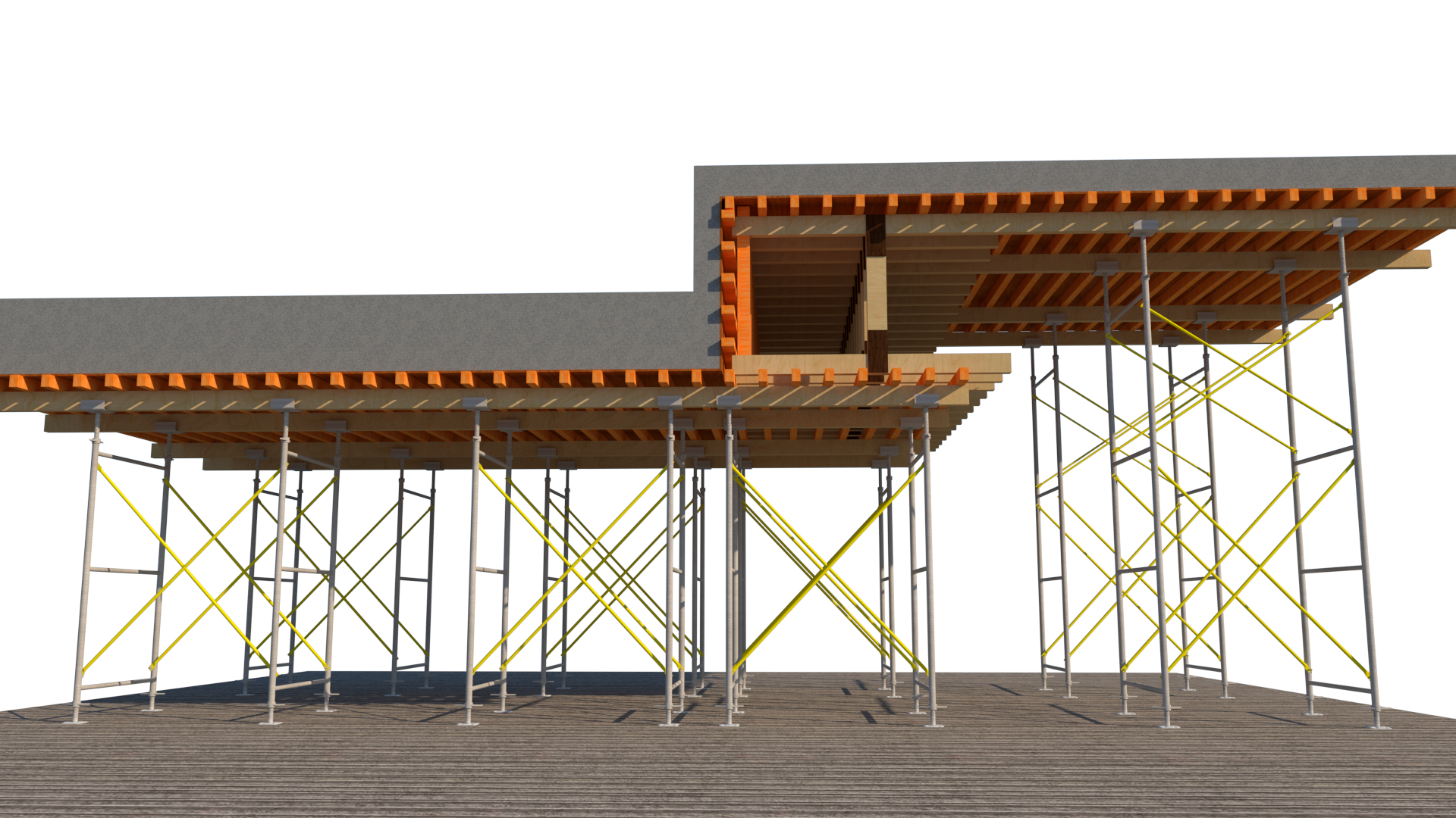 Falsework Acrow V-shore Frame and LVL Main & secondary-8