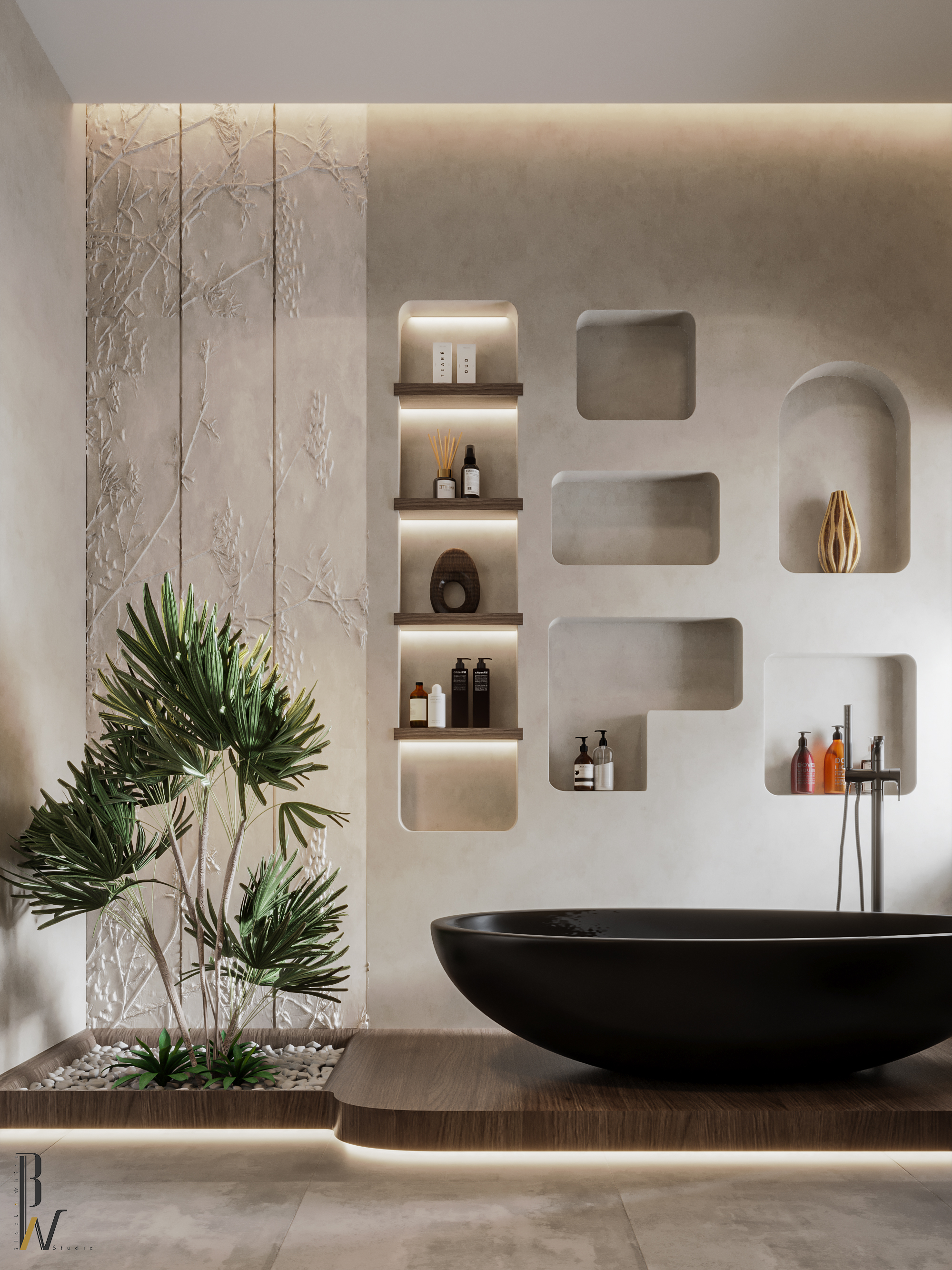 现代浴室丨阿联酋丨Black N White-16