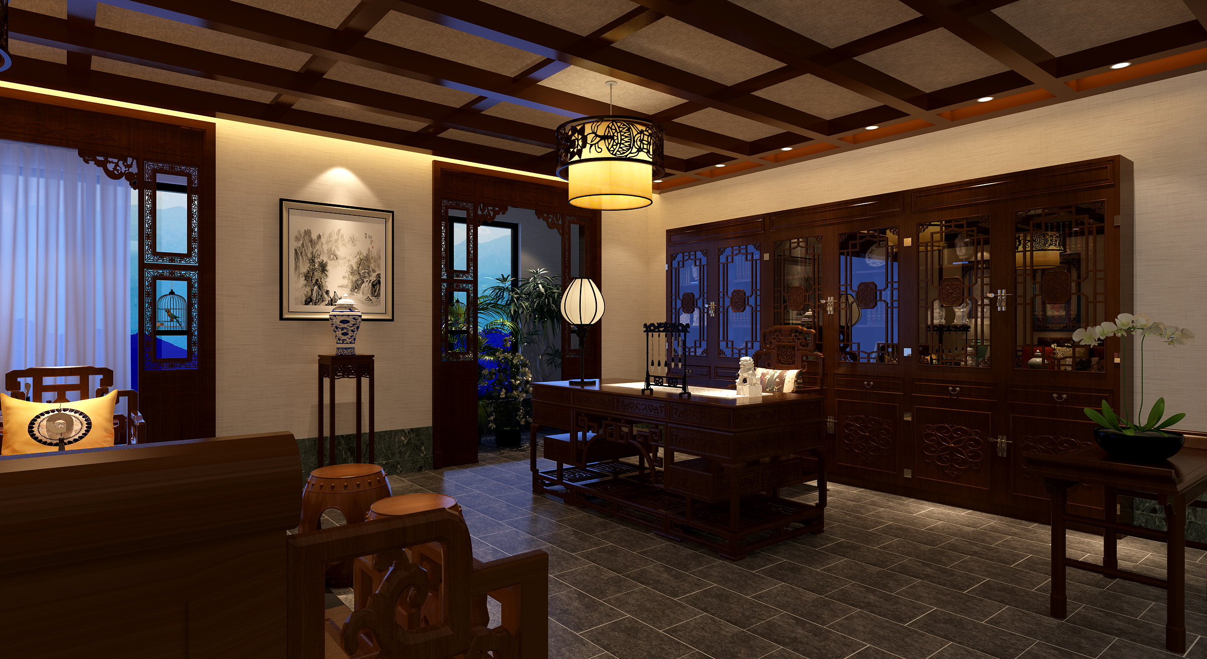 中式新中式风格家装效果图-8-16