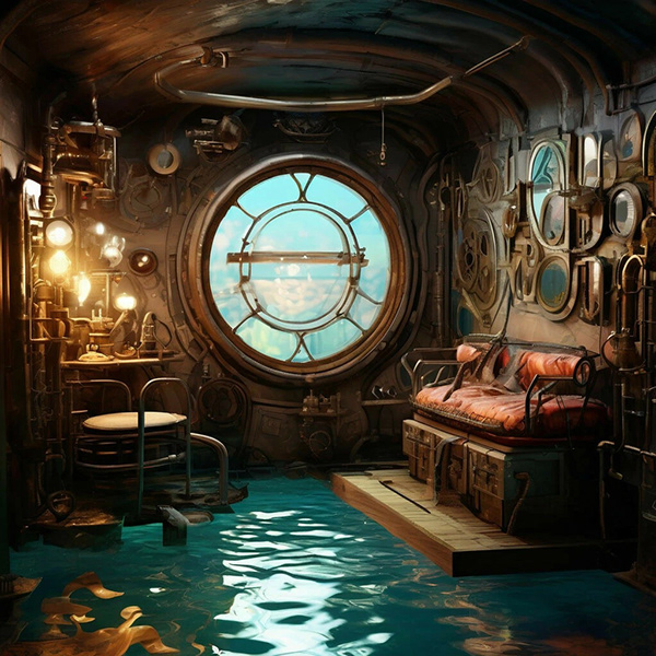 Дизайн квеста в стиле стимпанк. Батискаф. 4-9