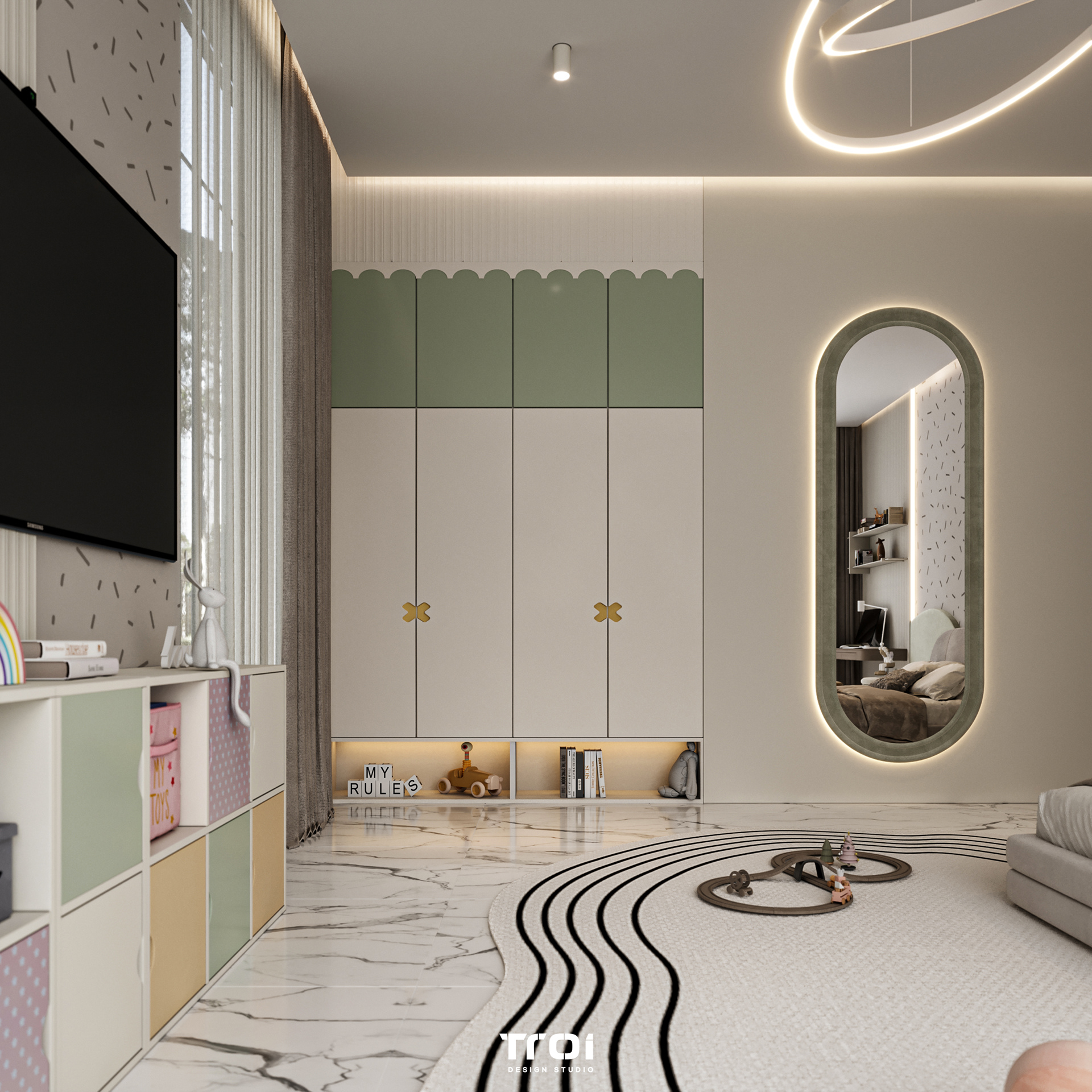 女孩卧室丨阿联酋丨Troi Design Studio-15