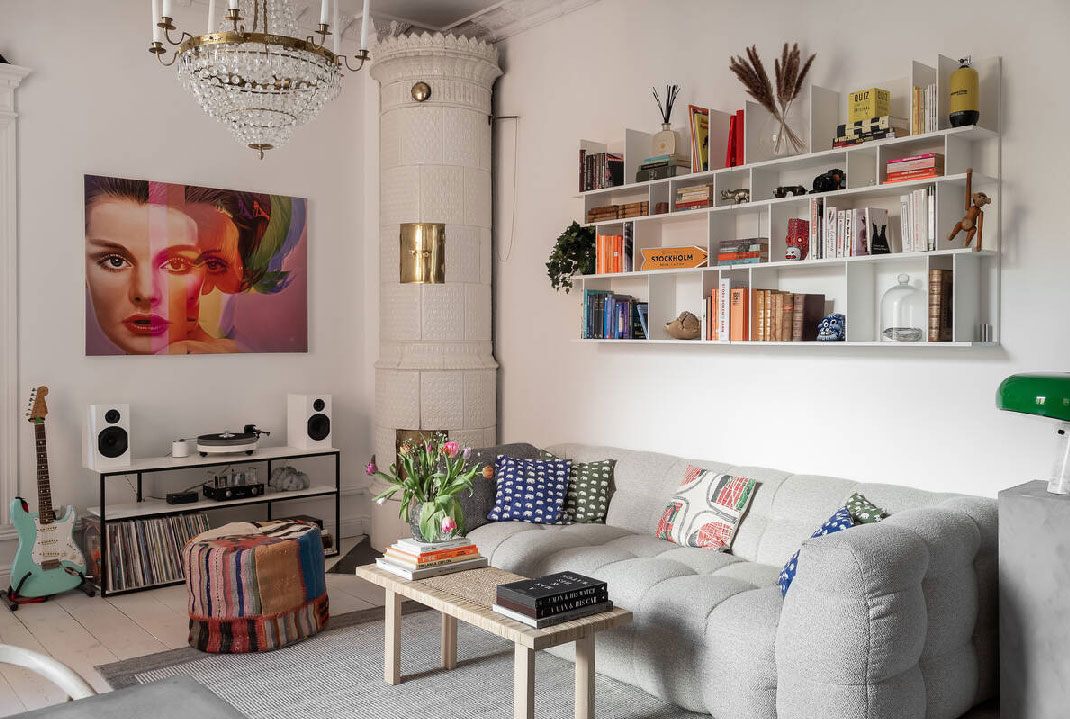 音乐家公寓的明亮装饰设计-1