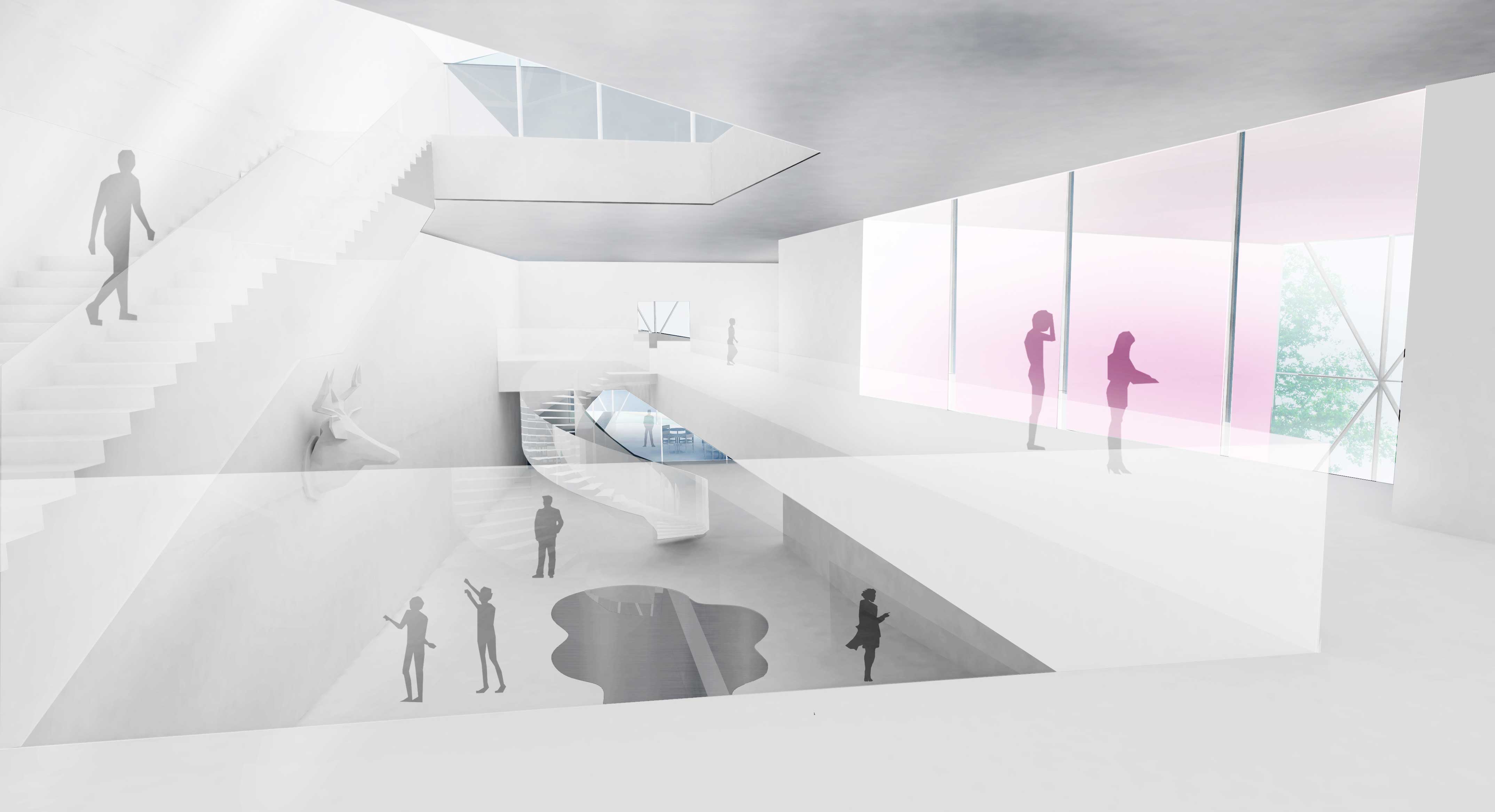 多功能大厅设计，融入城市景观，打造自然地形空间-13