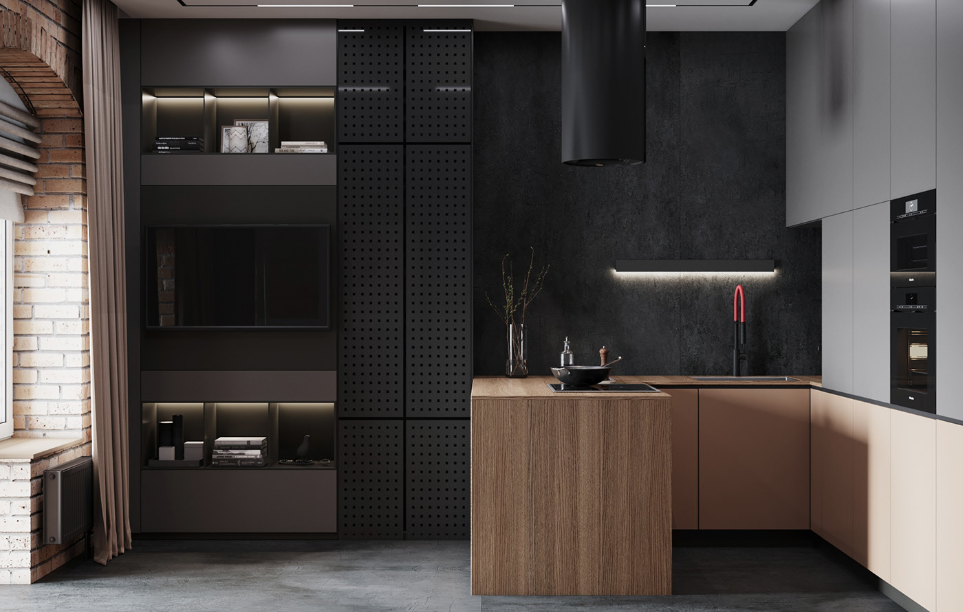 原木与灰色 打造舒适温暖的居住空间-13