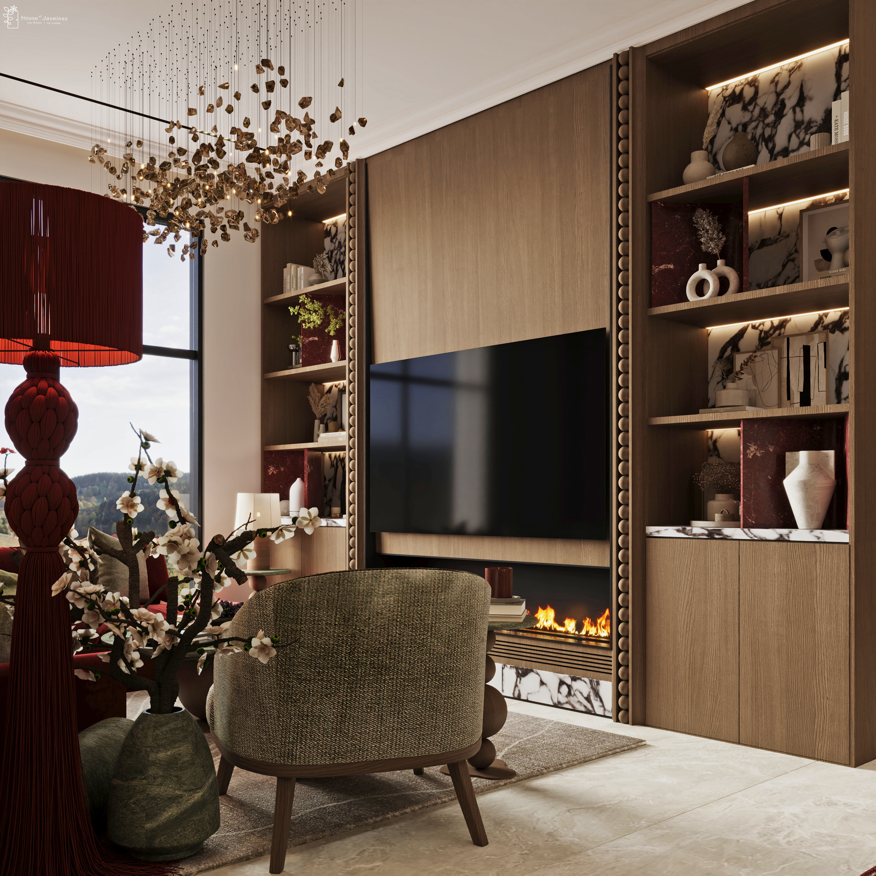 CRIMSON & GOLD: Eclectic Luxury Living-16