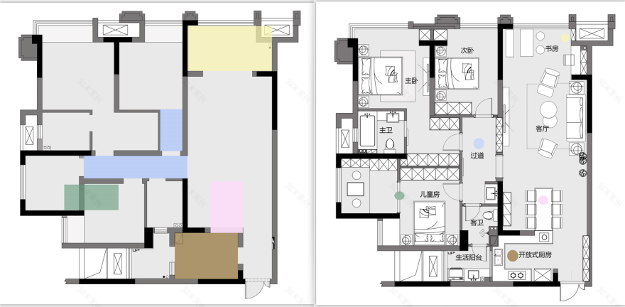 重庆龙湖两江新宸云澜 | 130㎡美式混搭风,鱼骨拼地砖打造高级感-18