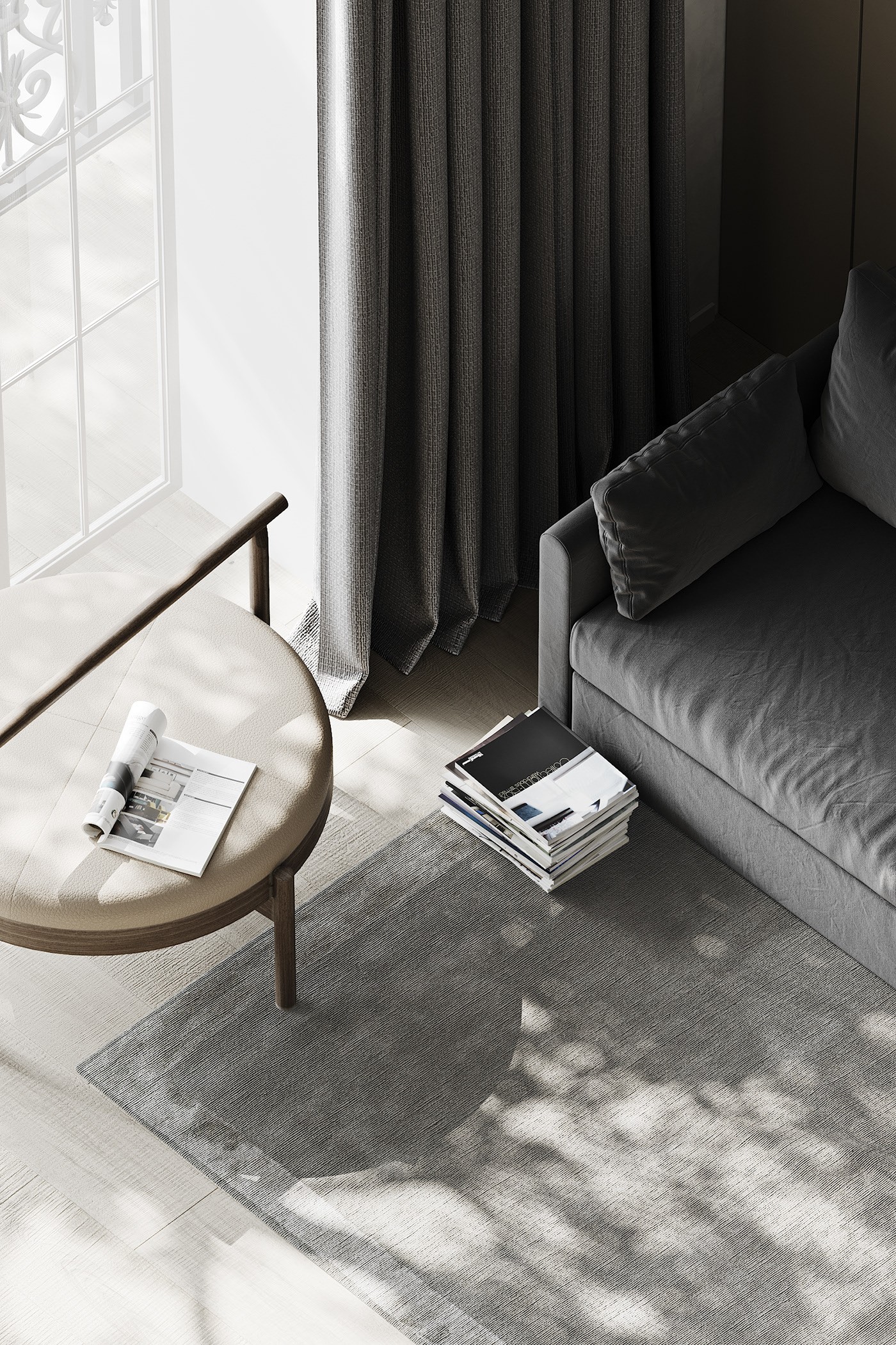 灰色系小空间公寓设计 超有氛围感！-3