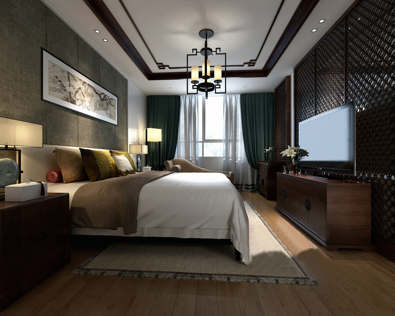 新中式 中式古典 奢华家装别墅样板房-15-15