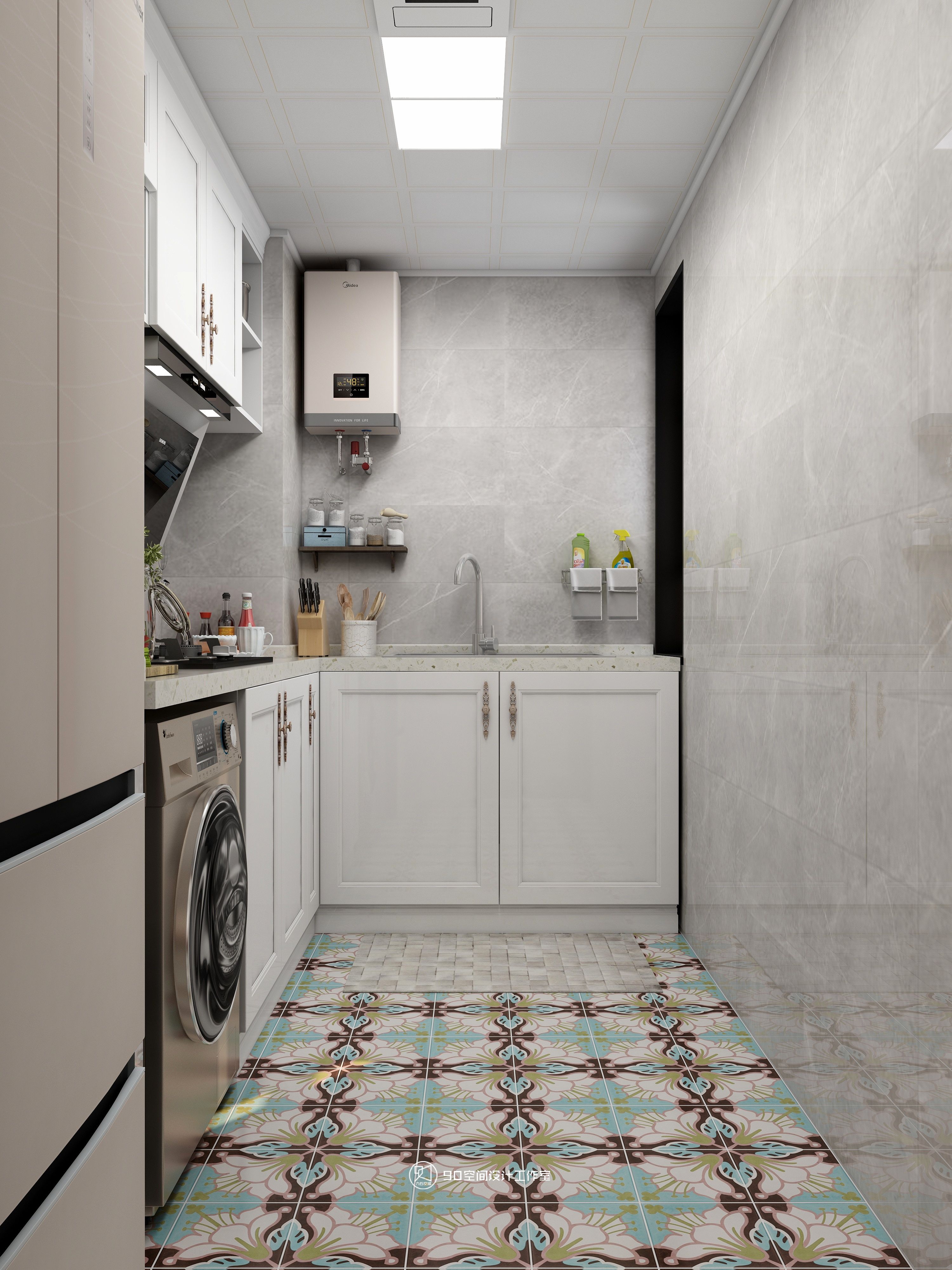 《欢愉同乐》80 平方现代美式空间设计-35