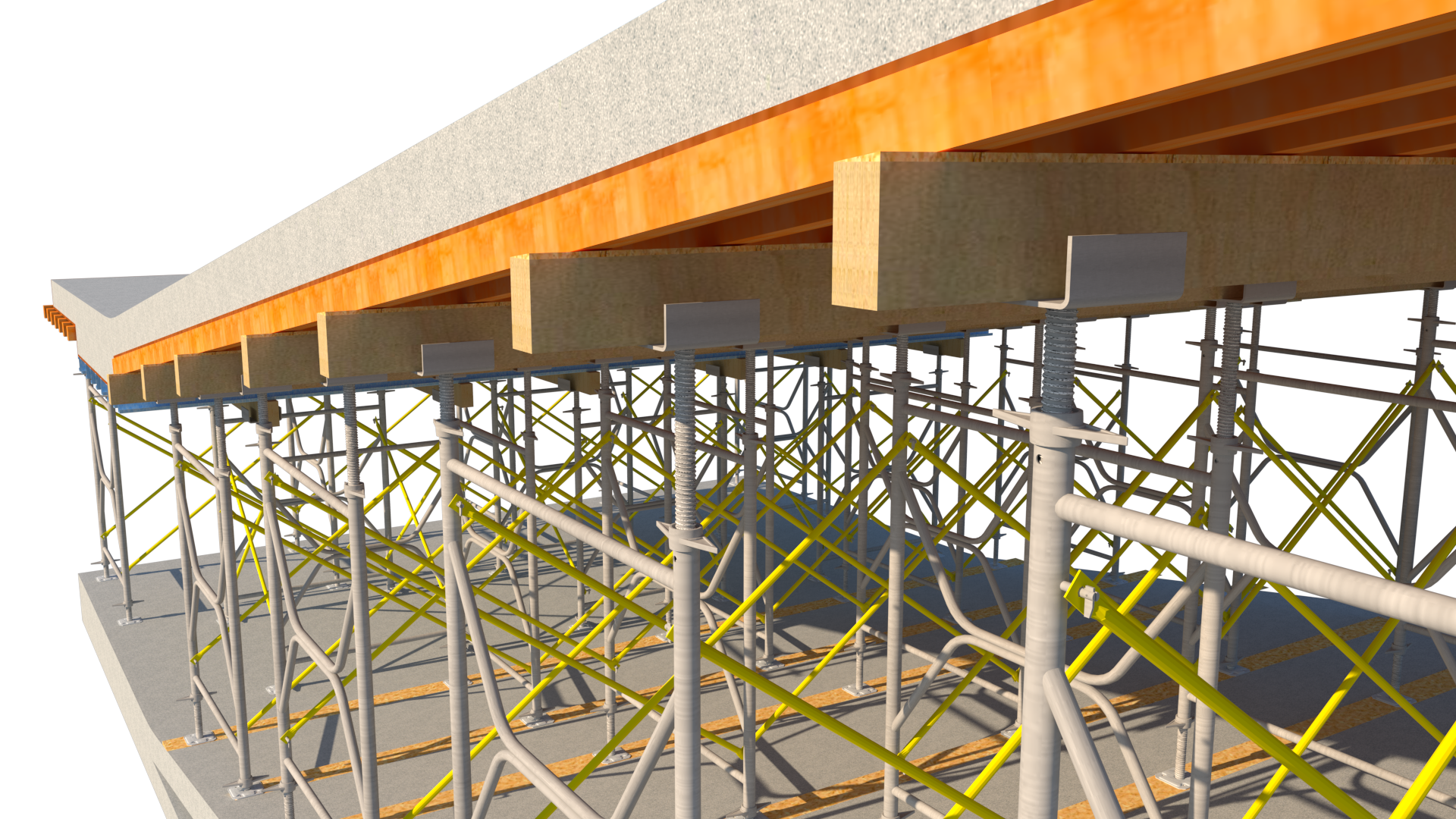 Falsework Acrow V-shore Frame and LVL Main & secondary-32