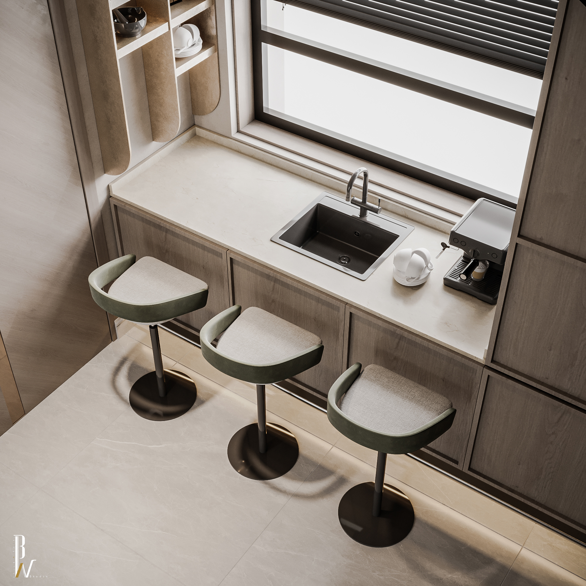 客厅设计丨Oman丨Black N White-29