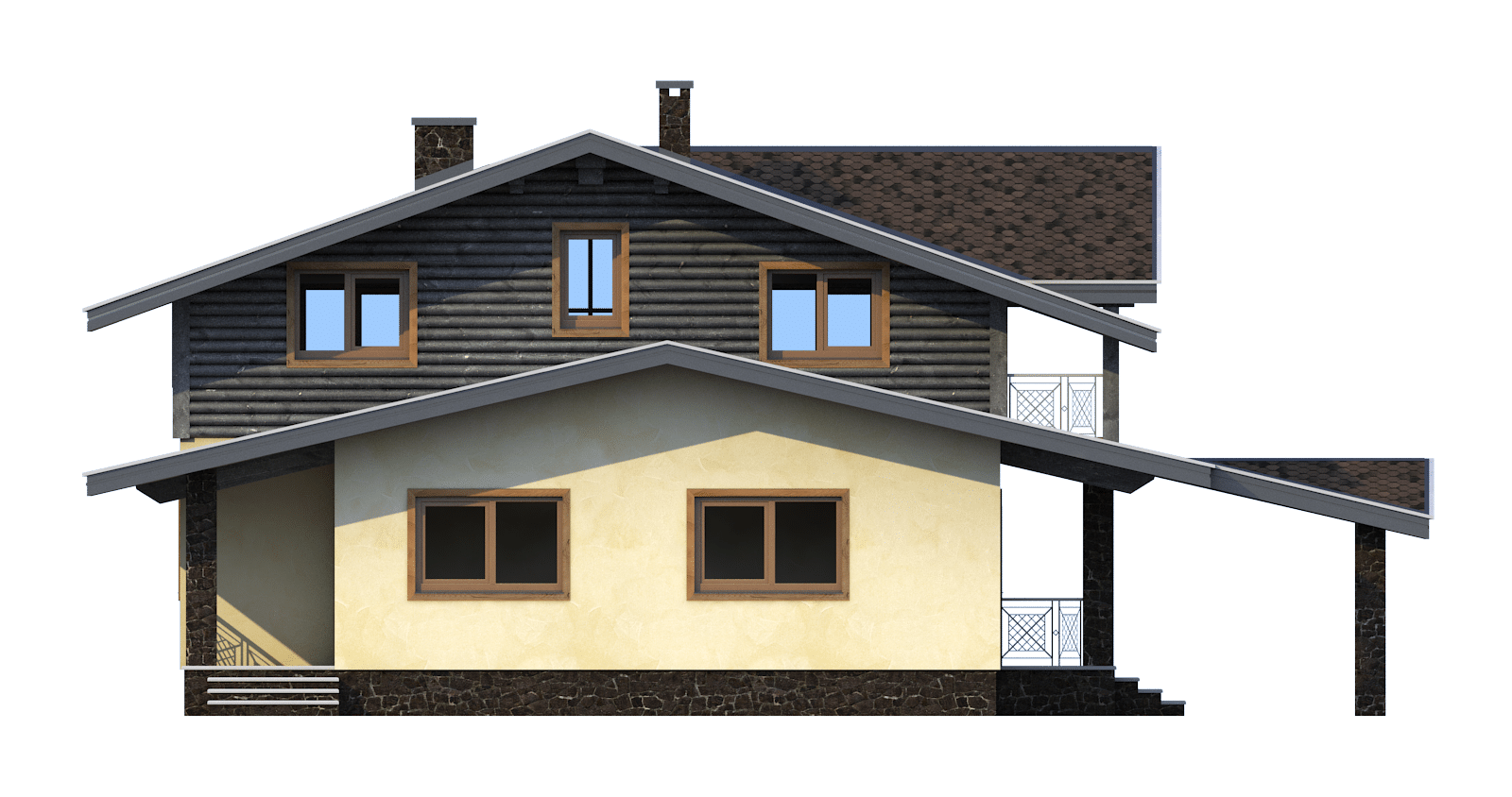 Проект мансардного дома с террасой «КМ-49» - Antei.by-6