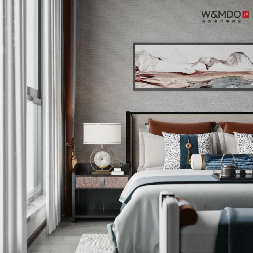 蓝山湾·肖府新中式设计,融合清雅古韵与精致简约-29