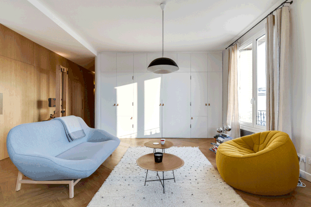 巴黎 52㎡小公寓，独立工作区++ 隐形门，打造舒适一人居-2