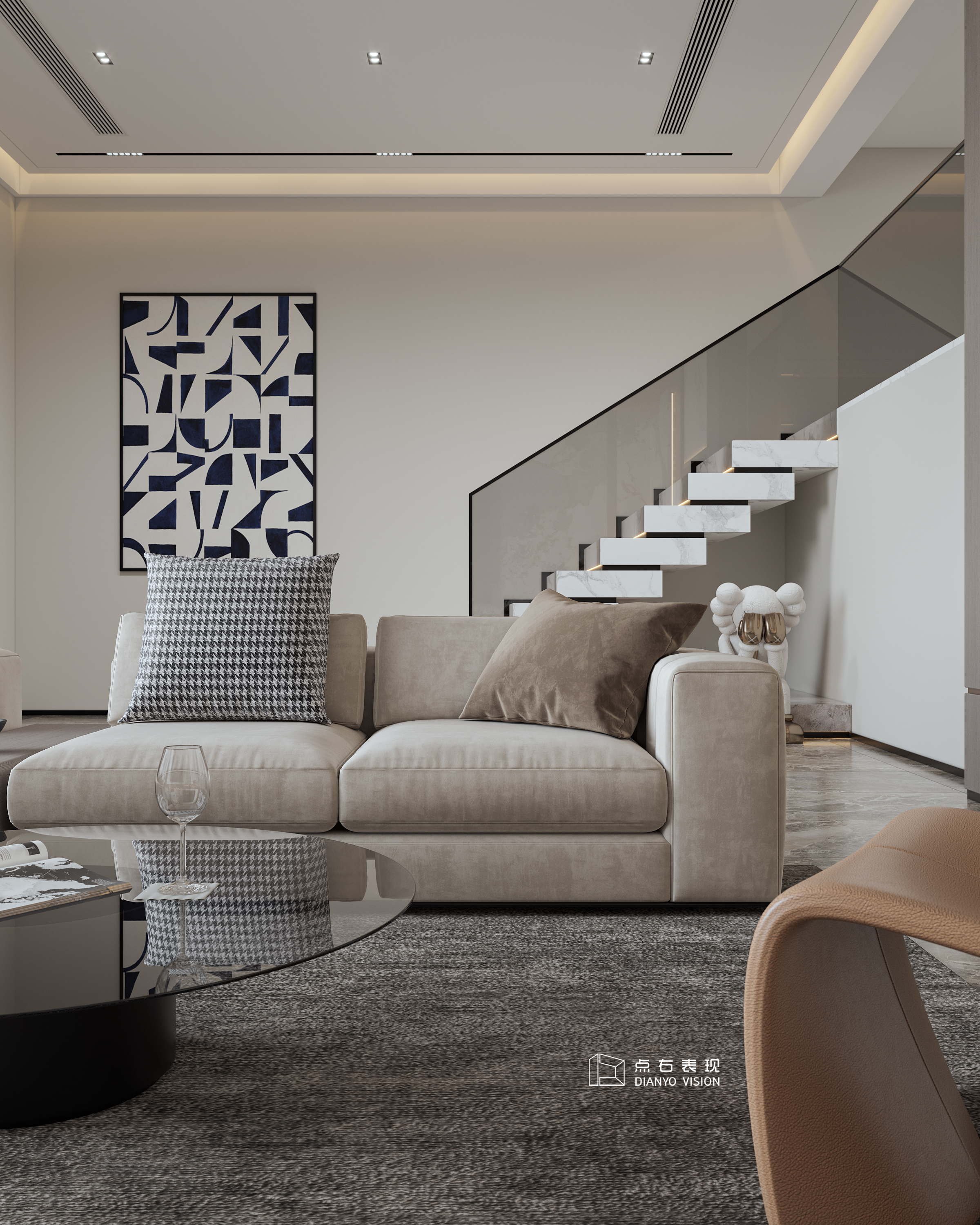 意式轻奢风格室内设计丨点右效果图表现-5