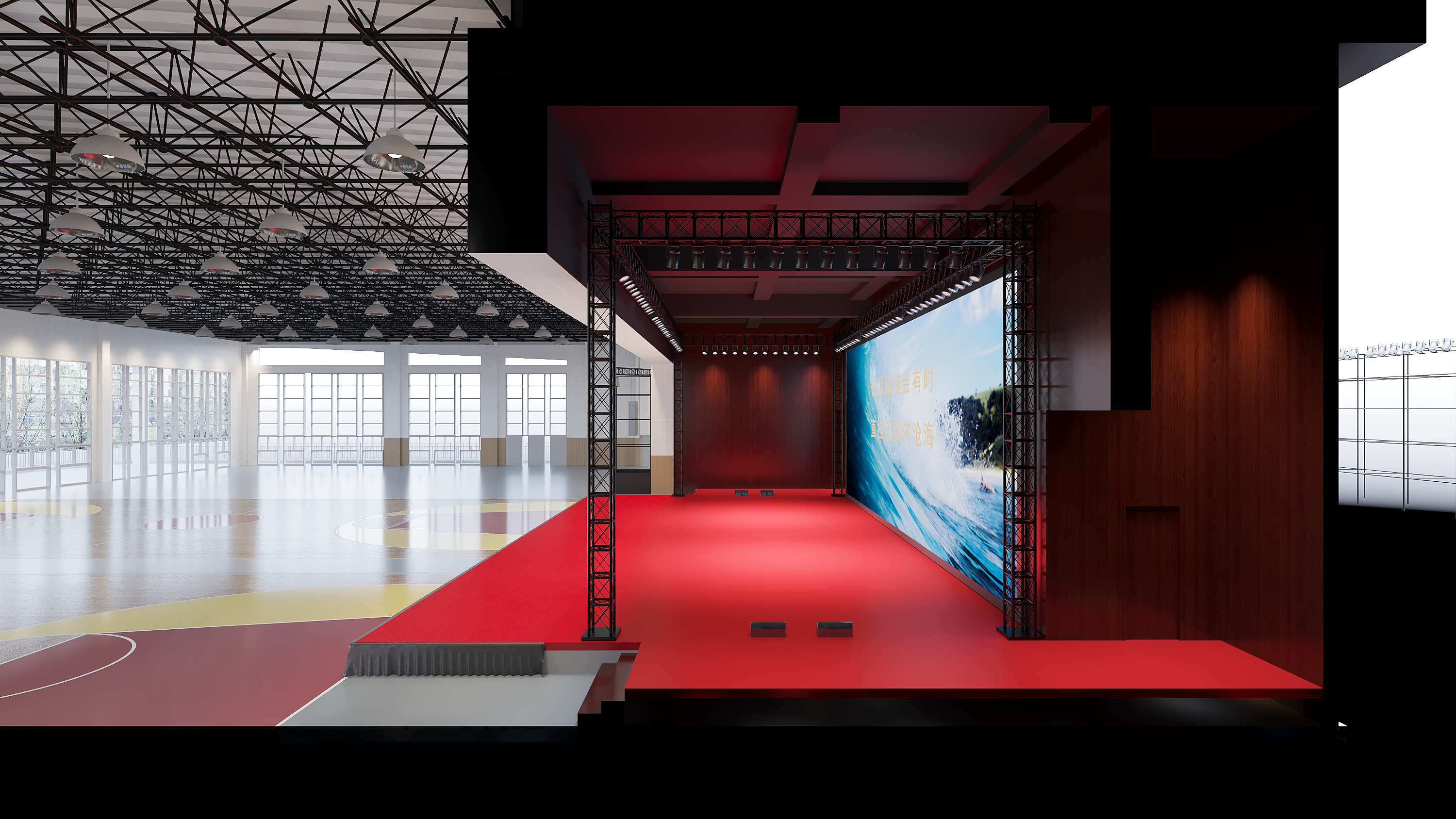 校园体育馆舞台装修设计升级改造-5
