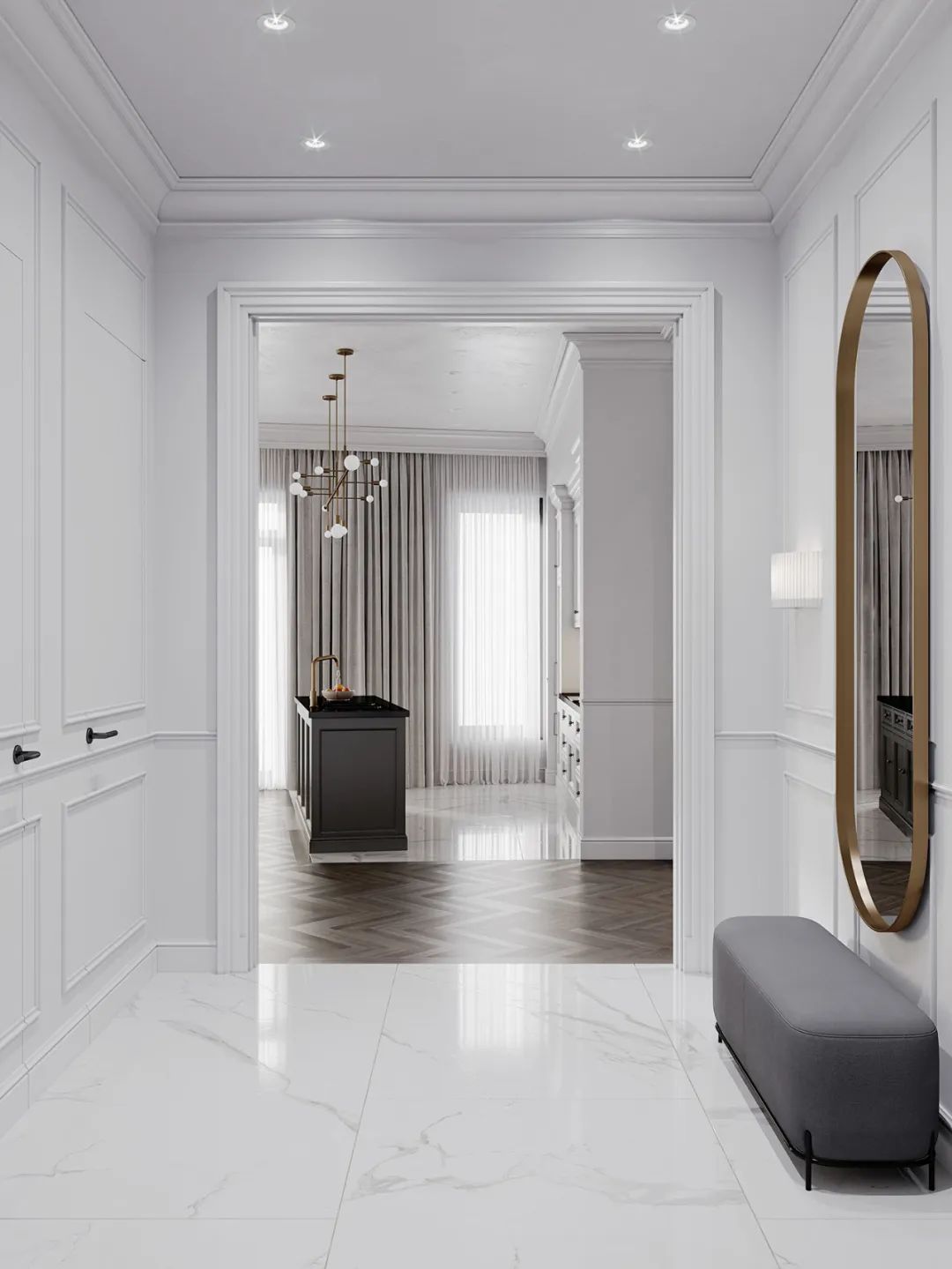 500㎡联排别墅,现代东方诗意空间丨东易日盛北京原创别墅分公司-60