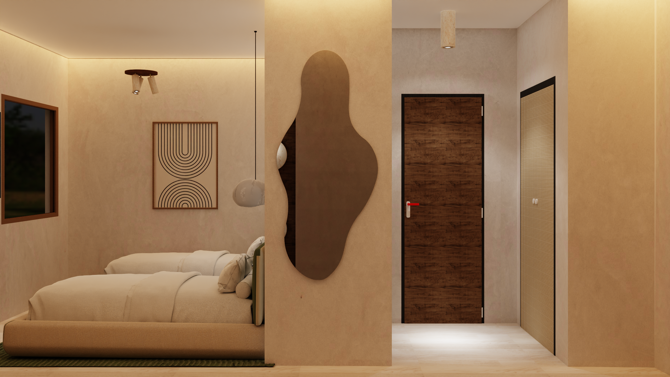 3D Rendering of a hotel room-6