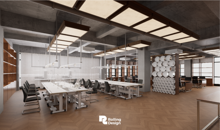 现代框架下的复古切片|6800㎡女装总部办公楼-19