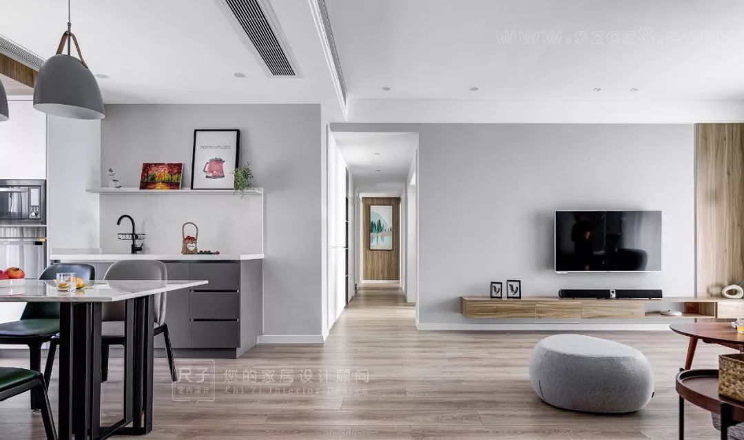 128㎡现代简约家,阳光餐厨区的魅力与生活阳台的巧妙改造-34