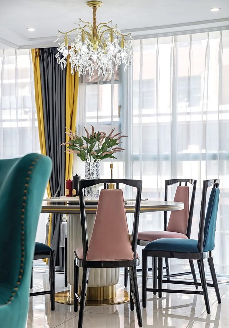 云端点墨设计丨公寓丨鎏砂 - 美式混搭风格餐厅与卧室设计-15