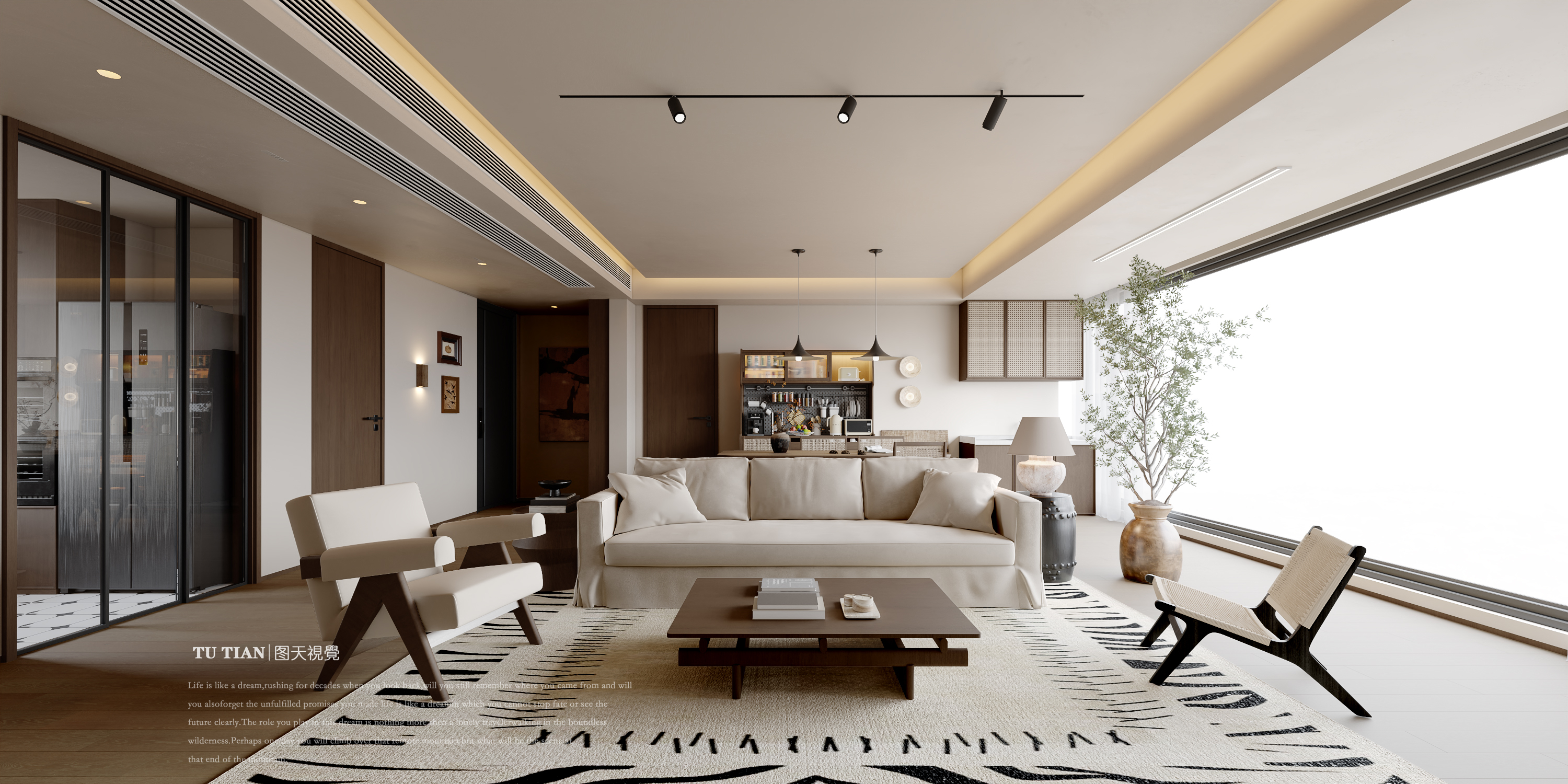 超绝氛围感 · 中古风横厅全屋-1