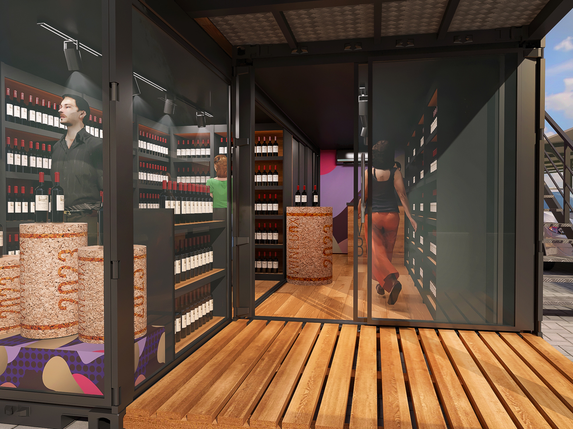 Wine Box - Popup Store / Supermarket Cave-2