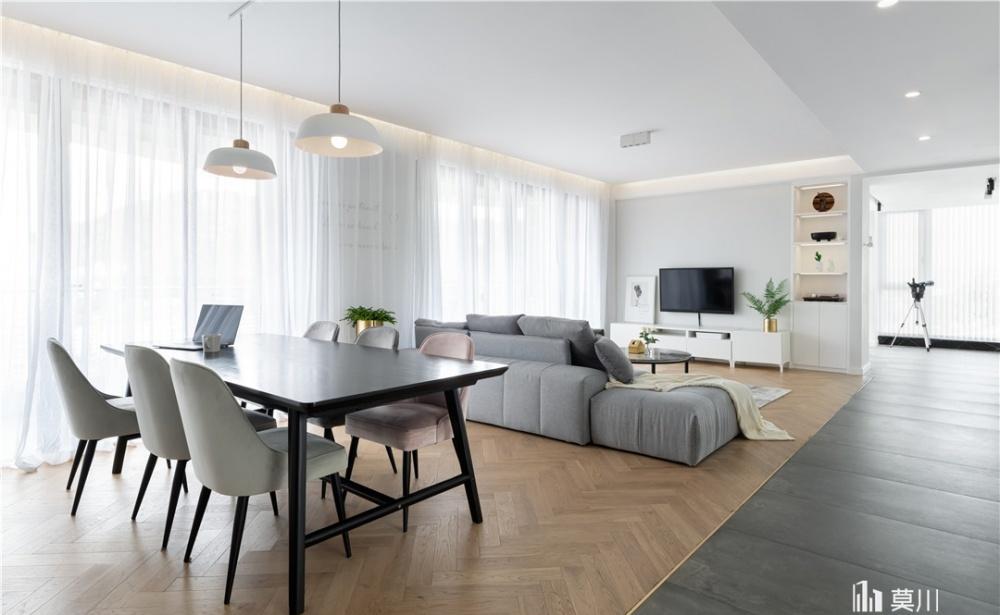 莫川设计丨平层北欧风 | 简约黑白灰,致敬悠闲生活-7