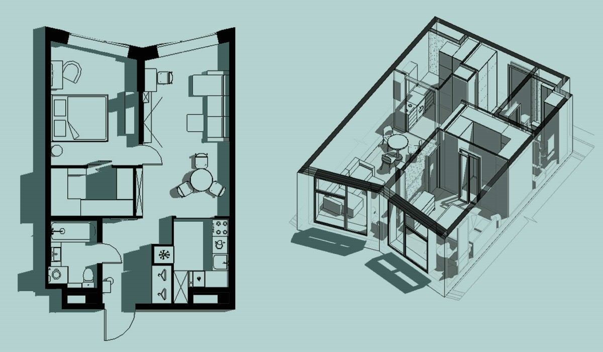 53㎡原木+蓝色 掀起席卷夏日的迷人风暴-1