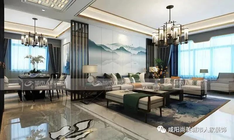 美域熙湖 170㎡新中式美学解读,传统与现代的完美融合-15