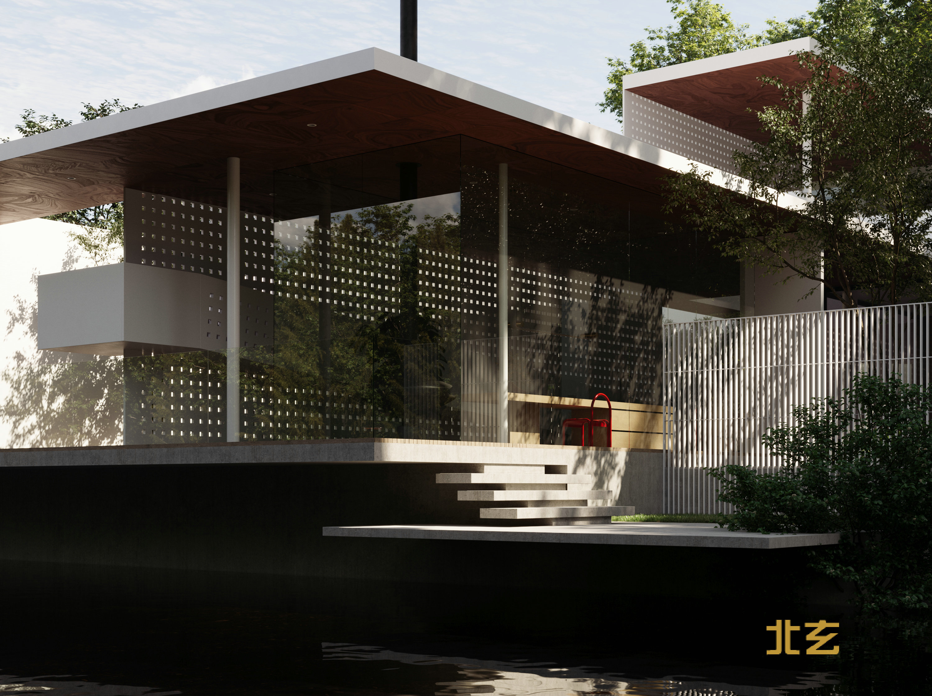 上海北玄/北玄教育/室内外别墅渲染-5