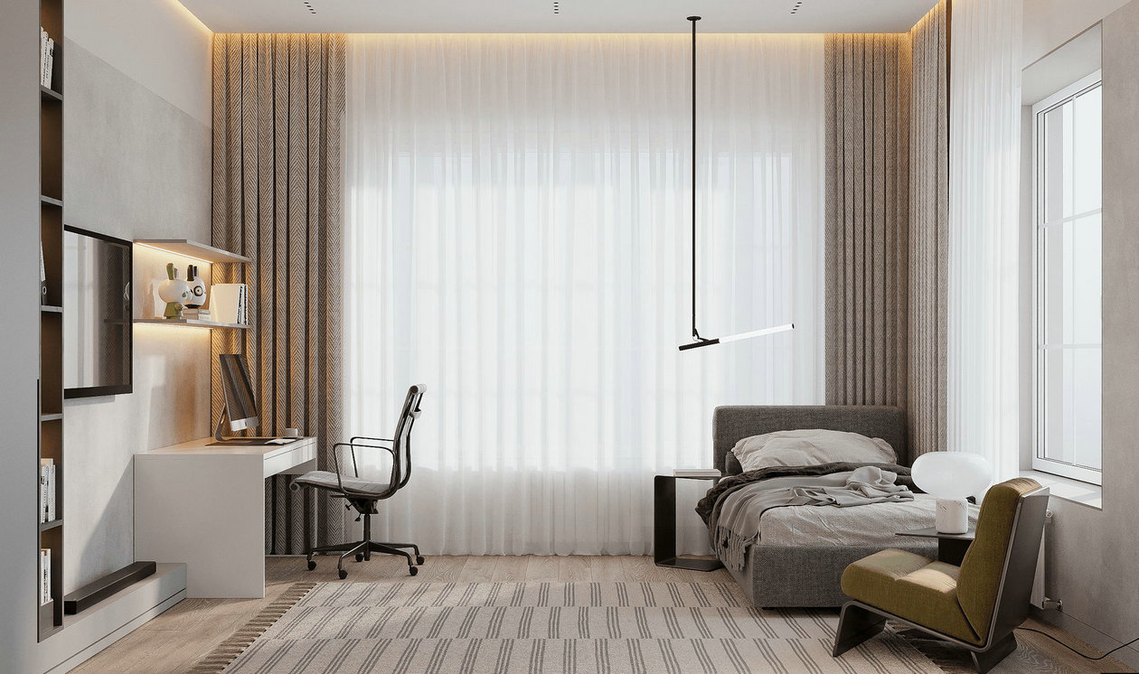 94㎡高级色系公寓设计-8