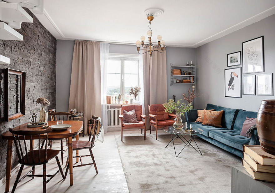 Gothenburg 双层公寓 | 功能分区明确,色彩搭配巧妙-2