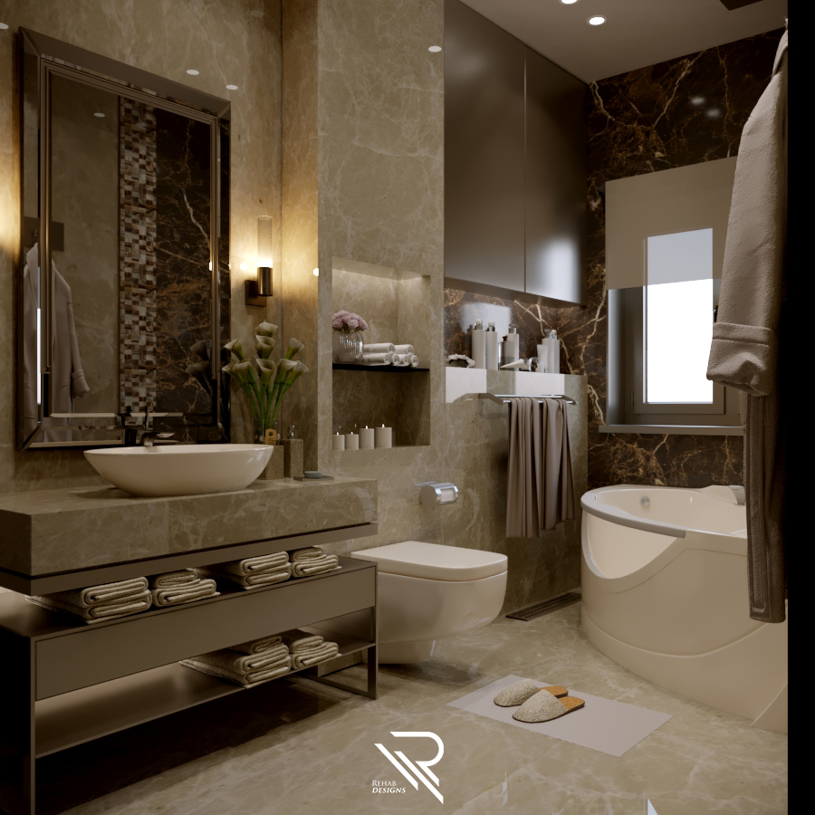 主卧室 梳妆和浴室丨沙特阿拉伯吉达丨vision design and construction-11