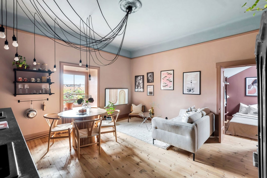 色彩斑斓的瑞典公寓 | 打破常规的设计之美-4