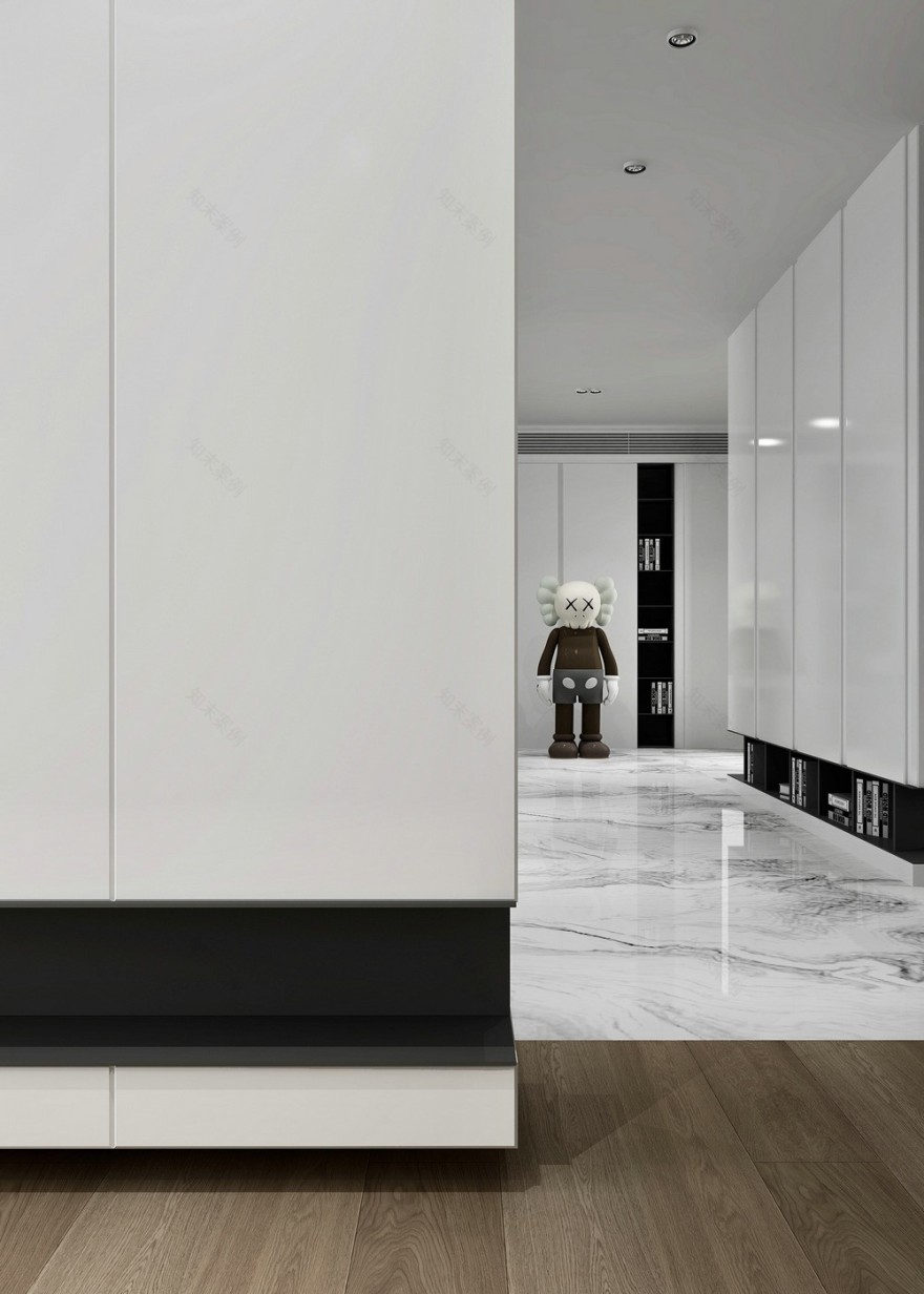 城市岛简约住宅设计,黑白灰打造艺术空间-48