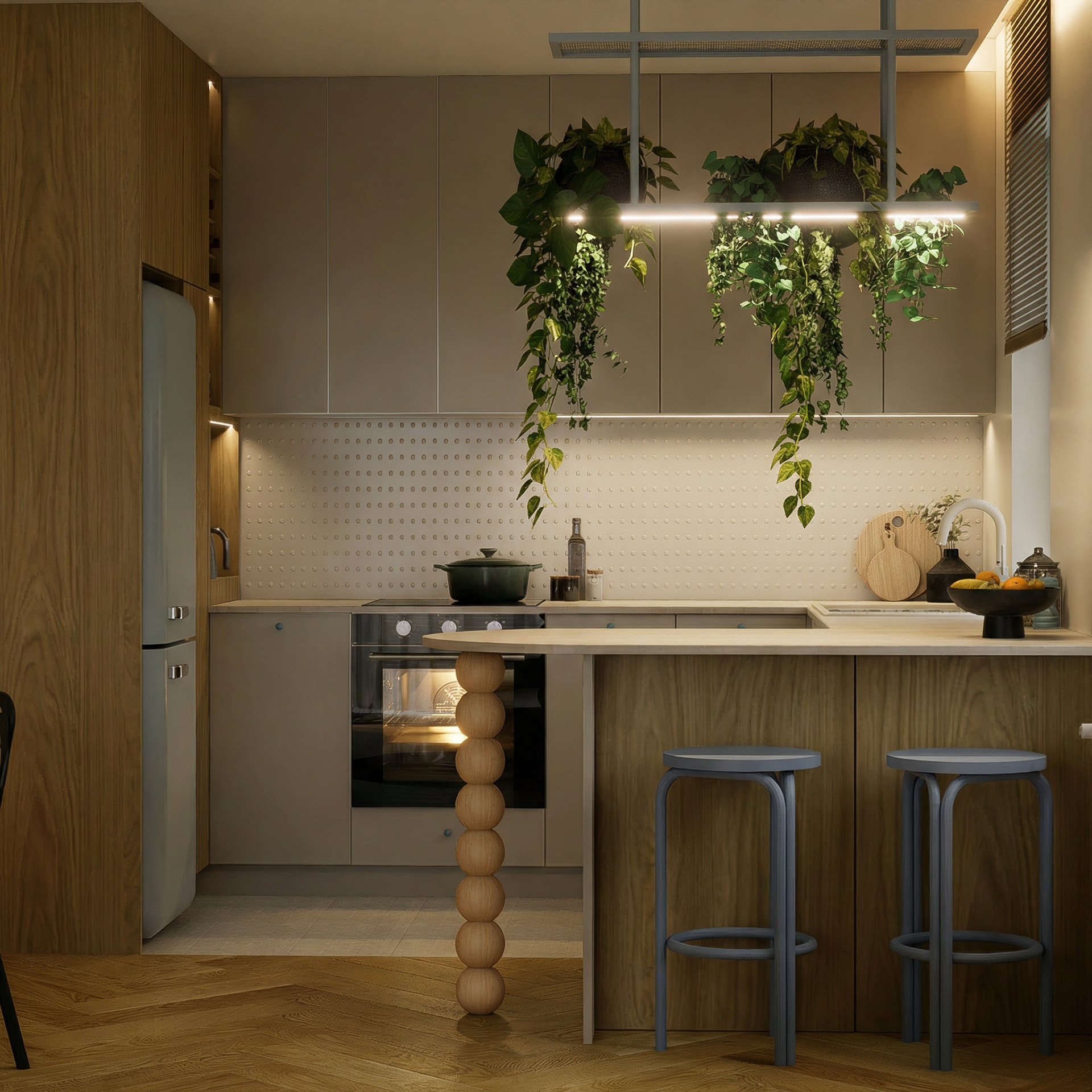 projekt kuchni z nutą błękitu-1