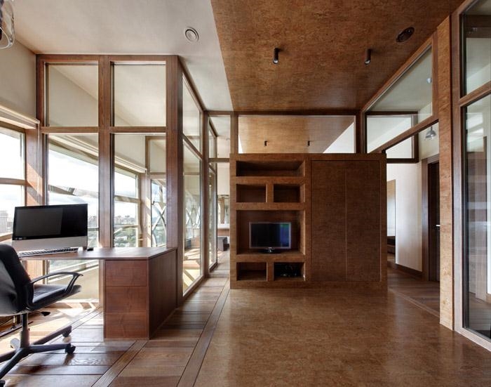 俄罗斯 18 层顶层公寓,多层次空间与自然金属元素的创新结合-41