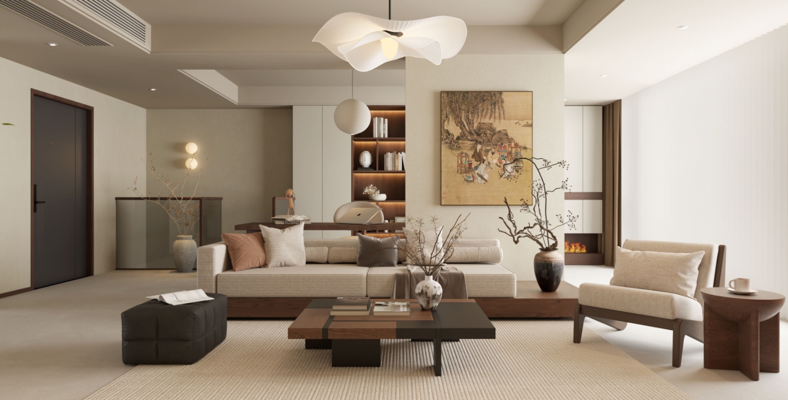 中古风客餐厅效果图表现-0