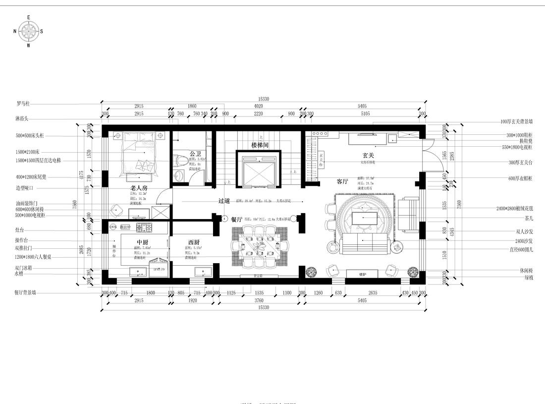 
欧式法式新中式别墅设计作品王文泉107 -9