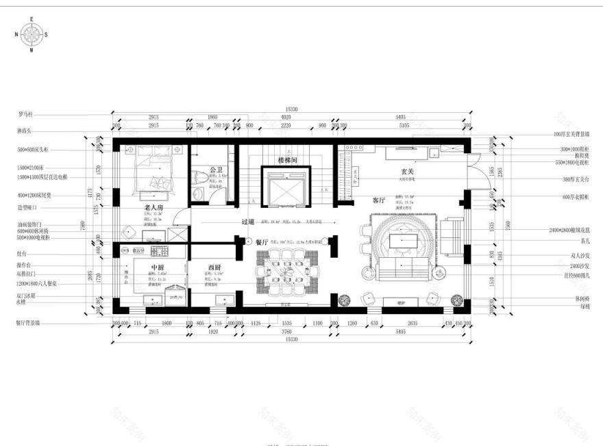 
欧式法式新中式别墅设计作品王文泉107 -9