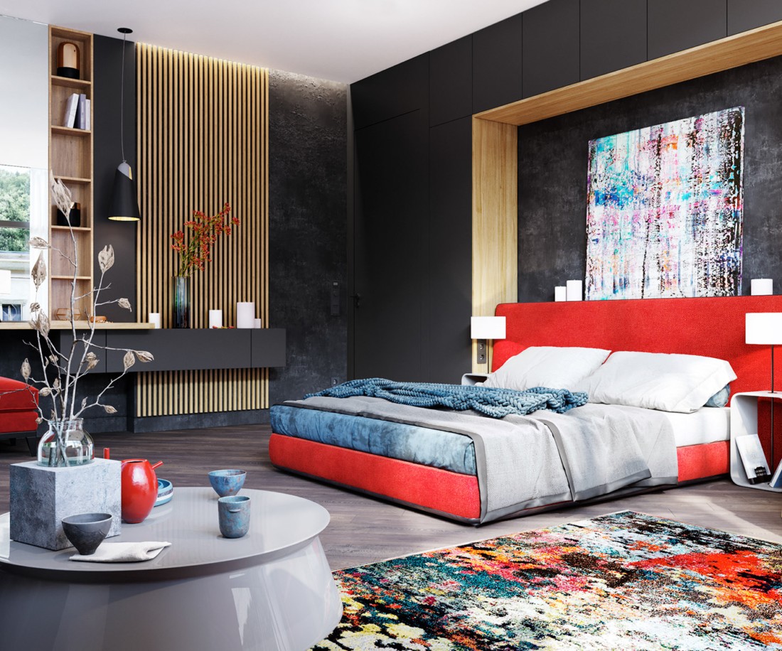 乌克兰 116㎡惊艳红色时尚美宅-25