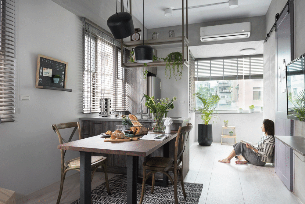 现代工业风 31㎡住宅，寓子设计诠释水泥墙与木质的完美融合-6