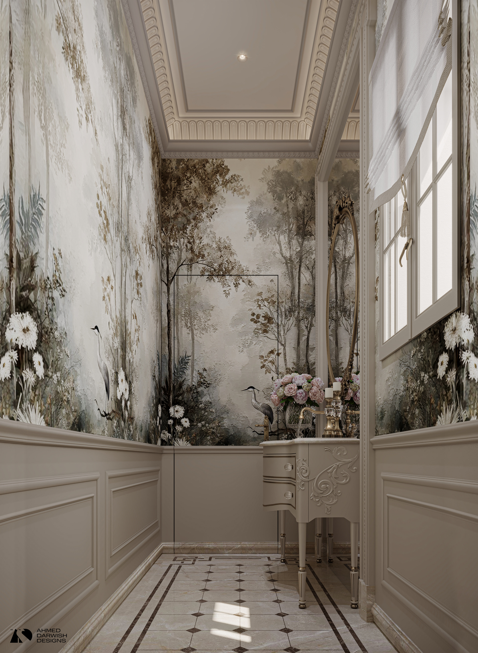 Classic Guest Bathroom（经典客用卫生间）丨埃及开罗丨Ahmed Darwish Designs-3