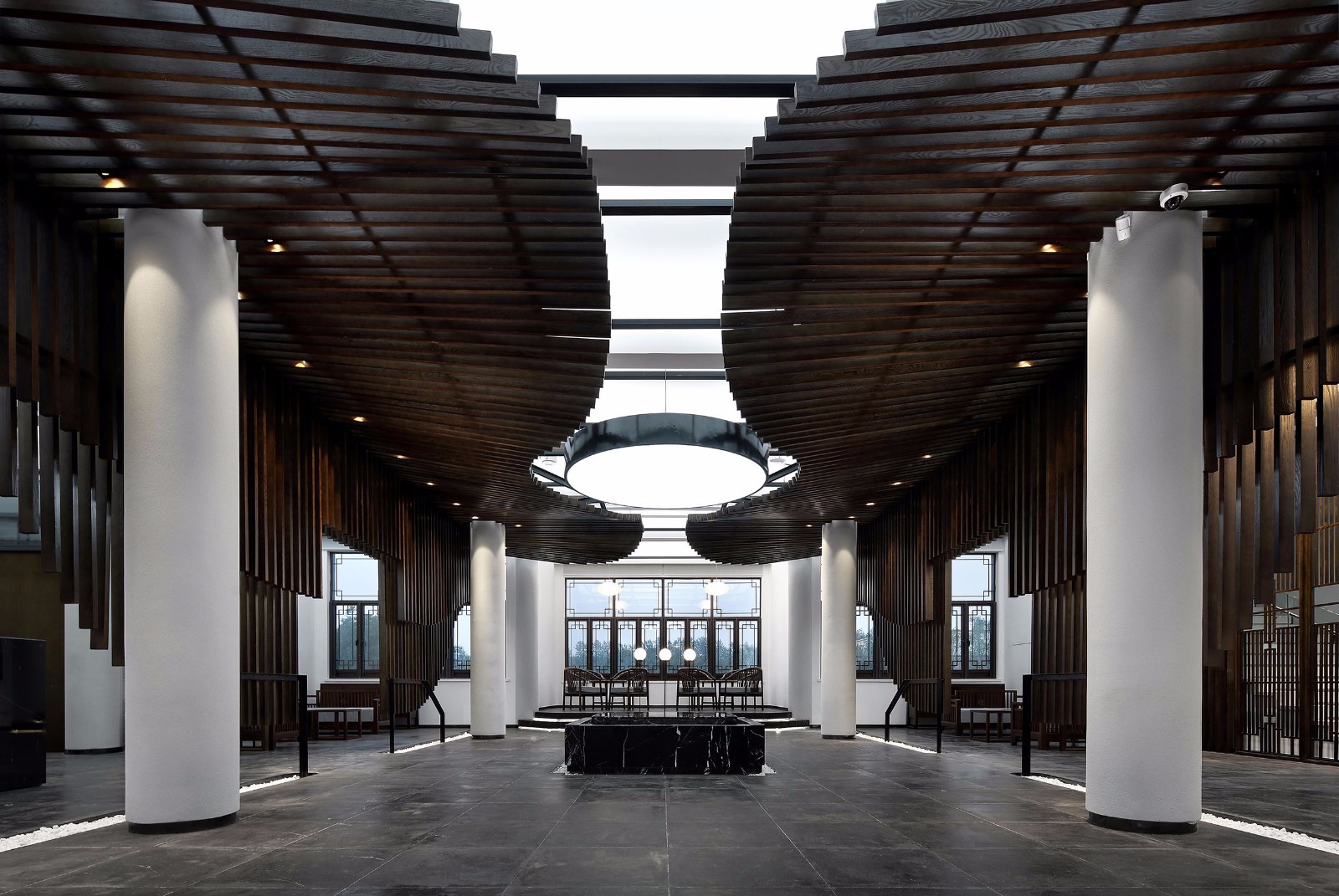 禅智鹤隐·扬州墓园办公空间新中式设计-2