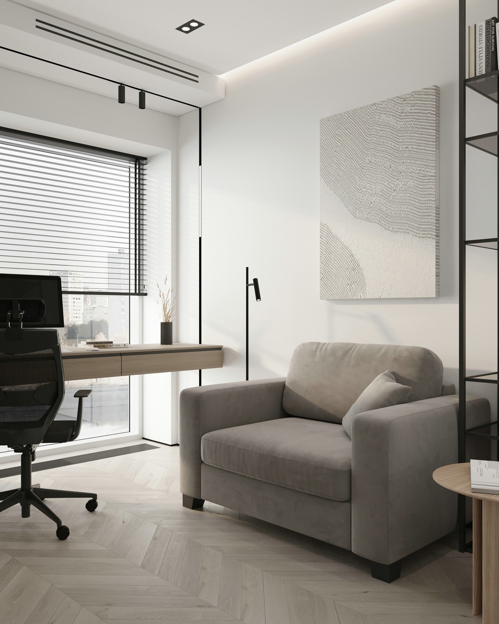 91㎡简约风住宅设计 既精致又有质感！-15