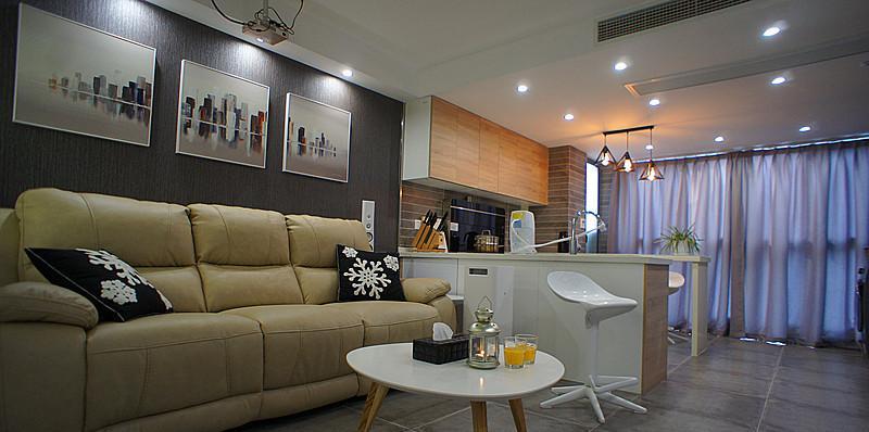 北欧简约风小户型设计 | 原木色与白色文化石的完美搭配-0