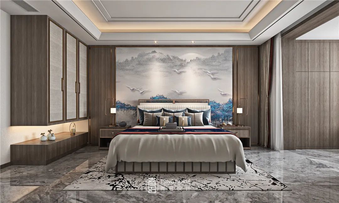 南飞鸿鸿锦城200㎡复式新中式设计丨青马别墅空间设计-55